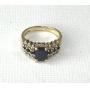14k Gold Sapphire & Diamond Ladies Ring