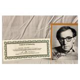 Woody Allen autographed photo with CERT