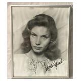 Lauren Bacall autographed framed photo