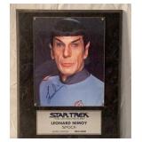 Leonard Nimoy Spock autographed plaque
