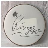 Ringo Starr signed drum skin with certificate