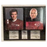 Captain Kirk and Picard autographed pictures