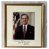 George Bush signed framed photo