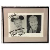 Lonnie Burr, original Mouseketeer autographed pic