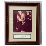 Gerald Ford autograph and photo framed 17 x 14