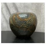 Onyx marble stone polished vase heavy 9