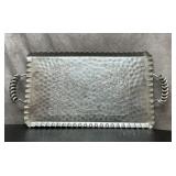 Gromwell hand, wrought aluminum tray 25x12
