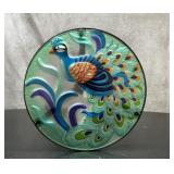 Peacock patio table with glass top