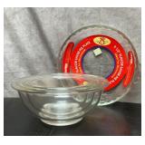 Three Pyrex nesting bowls and 75th anniversary