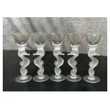 5 frosted seahorse glasses 6
