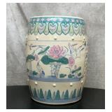 Asian water lily garden bench ceramic 18