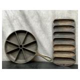 Two cast-iron cornbread pans USA