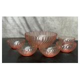 Arcoroc pink swirl salad bowl 9