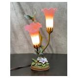 Luminous wings, art glass torchiere lamp