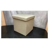 FOOTSTOOL STORAGE Collapsible 16 x 15 beige