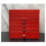 New BEY BERK Jewelry box red ostrich texture