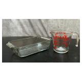 Pyrex 2 cup measuring cup, bread casserole,