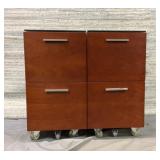 Pair of file cabinets solid surface tops
