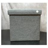 Footstool storage collapsible gray 16x15