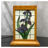 Stained glass style iris, lamp, 13