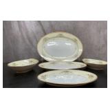 5 Noritaki Jewel platters & vegetable bowls