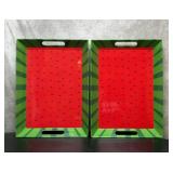 2 watermelon trays heavy plastic 19 x 14