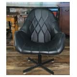 Mid-century Mullhauser style tufted chair black