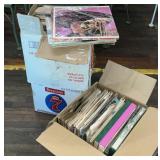 Three boxes of vintage record, albums vinyl