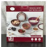 New 12 piece mixing bowl set with lids