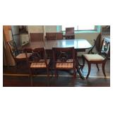 Duncan Phyffe vintage mahogany table with 6 lyre