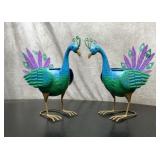 2 peacock plant holders metal 12 