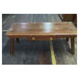 Arts and craft style coffee table one drawer