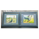 SIGNED Ron Rodecker Lithograph Pair DRAGON Prints