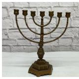 Brass menorah candlestick 11 x 12