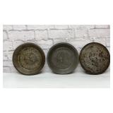 3 antique pie tins