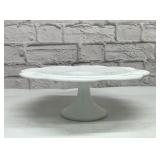 Milk glass grapes cake stand