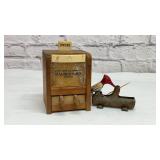2 toothpick dispensers woodpecker, sani-pick