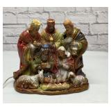 Ceramic nativity lamp