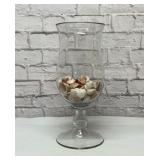 Huge Glass Decorator Vase with shells