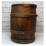 Antique wooden banded barrel 17
