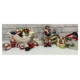 VTG Christmas ornaments, pixies, sleighs