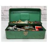 Old toolbox, full of fuses, tools