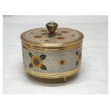 Antique powder puff music box