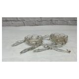 2 ANTIQUE CRYSTAL CANDLE BOBECHES