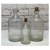 3 ANTIQUE WHITE HOUSE VINEGAR JARS
