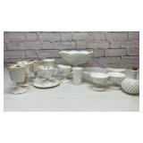 14 PCs VTG milk glass