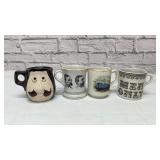 4 VTG MUSTACHE MUGS