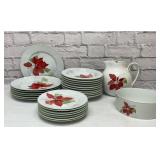 Christmas, China Block Spal poinsettias