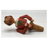 German carved lady bottle cork animated