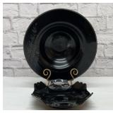 2 antique onyx glass bowls